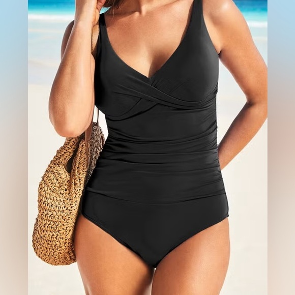 One Piece Bathing Suit for Women Vintage Womens Swimsuits Tummy Control Retro XL - Picture 1 of 4